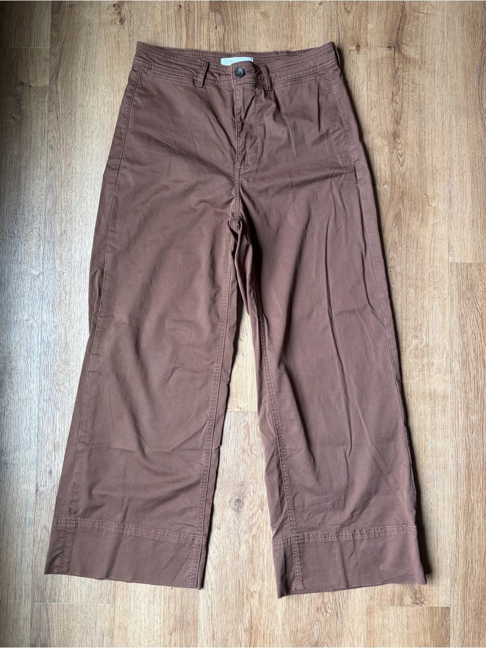 Everlane Brown Wide Leg Cropped Chino Pants